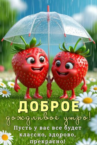 Открытка ДОБРОЕ ДОЖДЛИВОЕ УТРО! ПУСТЬ У ВАС ВСЕ БУДЕТ КЛАССНО, ЗДОРОВО, ПРЕКРАСНО!