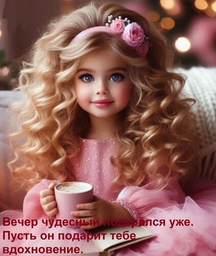 Открытка Вечер чудесный подкрался уже. Пусть он подарит тебе вдохновение.