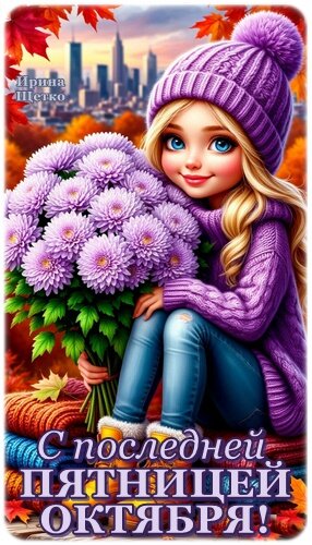Открытка С последней пятницей октября!