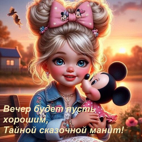 Открытка Вечер будет пусть хорошим, Тайной сказочной манит!