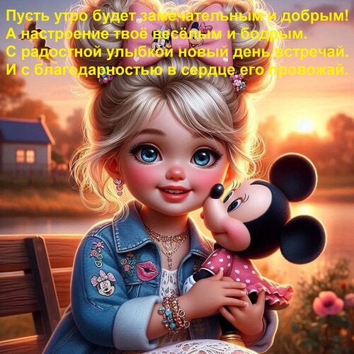 Открытка Пусть утро будет замечательным и добрым! А настроение твоё весёлым и бодрым. С радостной улыбкой нов