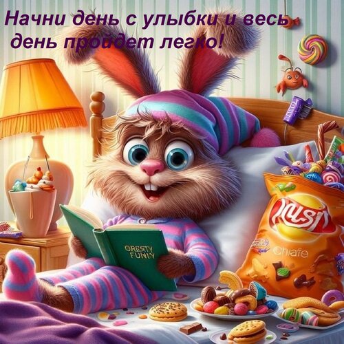 Открытка Начни день с улыбки и весь день пройдет легко!