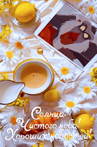 Анимированная открытка Солнца! Чистого неба! Хороших новостей!