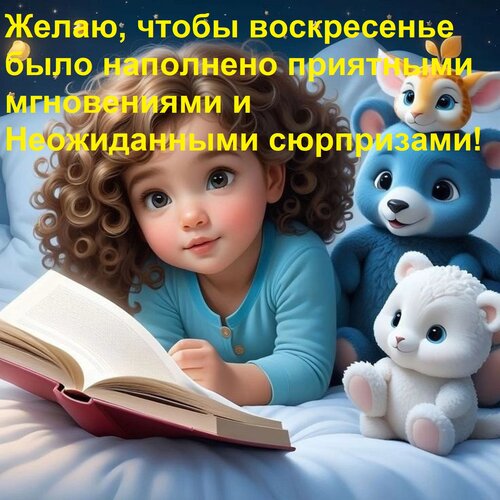 Открытка Желаю, чтобы воскресенье было наполнено приятными мгновениями и неожиданными сюрпризами!