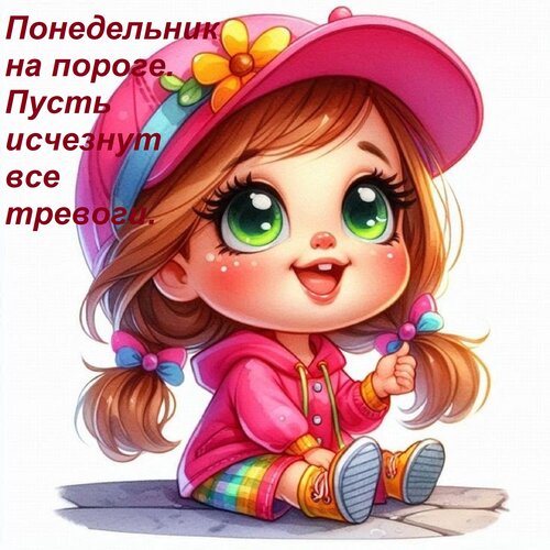 Открытка Понедельник на пороге. Пусть исчезнут все тревоги.