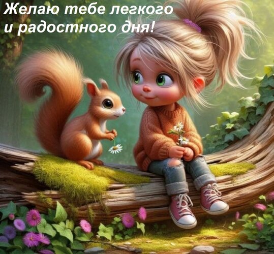 Открытка Желаю тебе легкого и радостного дня!