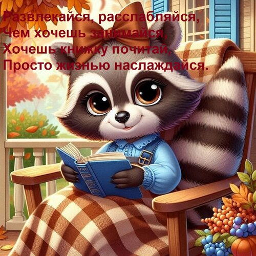 Открытка Развлекайся, расслабляйся, Чем хочешь занимайся, Хочешь книжку почитай, Просто жизнью наслаждайся.