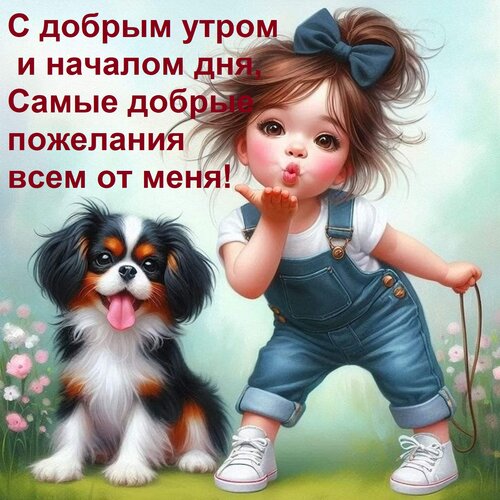 Открытка С добрым утром и началом дня, Самые добрые пожелания всем от меня!