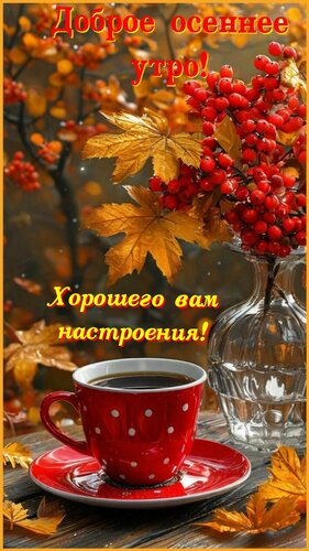 Открытка С добрым осенним утром