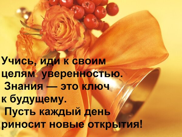 Открытка Учись, иди к своим целям уверенностью. Знания — это ключ к будущему. Пусть каждый день риносит новы