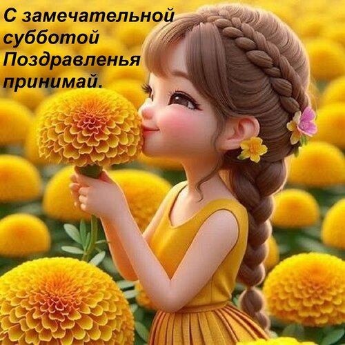 Открытка С замечательной субботой Поздравленья принимай.