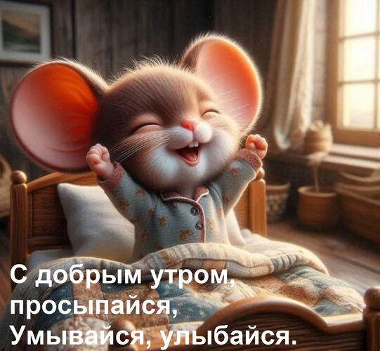 Открытка С добрым утром, просыпайся, Умывайся, улыбайся.