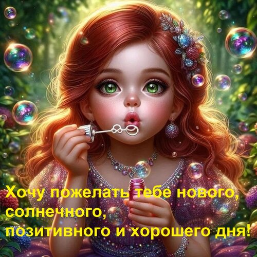 Открытка Хочу пожелать тебе нового, солнечного, позитивного и хорошего дня!