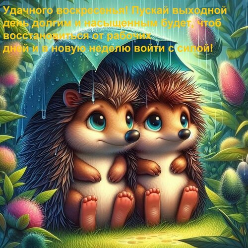 Открытка Удачного воскресенья! Пускай выходной день долгим и насыщенным будет, чтоб восстановиться от рабочи