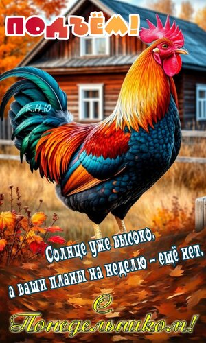 Открытка Подъём! Солнце уже высоко, а ваши планы на неделю - ещё нет. С Понедельником.