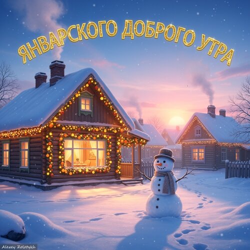 Открытка Снежное утро января: Добро пожаловать в мир зимних чудес!