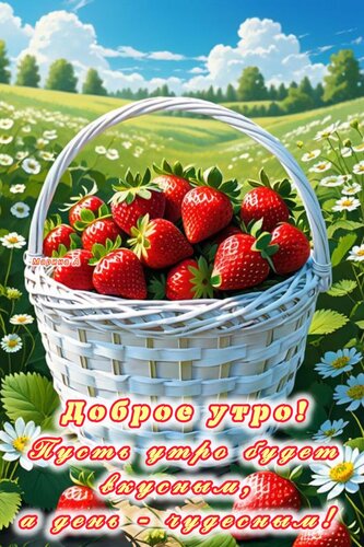 Открытка ДОБРОЕ УТРО! ПУСТЬ УТРО БУДЕТ ВКУСНЫМ, А ДЕНЬ - ЧУДЕСНЫМ!