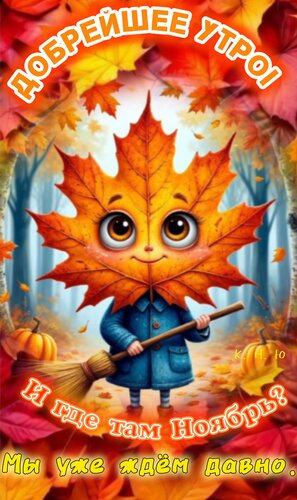 Открытка Добрейшее утро. И где там Ноябрь? Мы уже ждём давно.