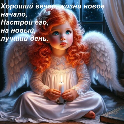 Открытка Хороший вечер, жизни новое начало, Настрой его, на новый, лучший день.