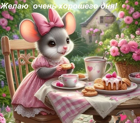 Открытка Желаю очень хорошего дня!