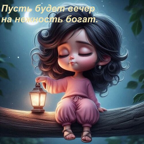 Открытка Пусть будет вечер на нежность богат.
