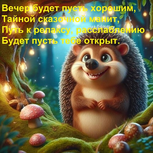 Открытка Вечер будет пусть хорошим, Тайной сказочной манит, Путь к релаксу, расслаблению Будет пусть тебе отк
