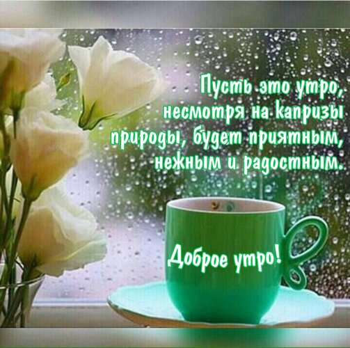 Открытка Пусть это утро, несмотря на капризы природы, будет приятным, нежным и радостным!
