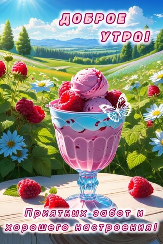 Открытка ДОБРОЕ УТРО! ПРИЯТНЫХ ЗАБОТ И ХОРОШЕГО НАСТРОЕНИЯ!