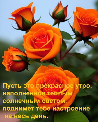 Открытка Пусть это прекрасное утро, наполненное теплым солнечным светом, поднимет тебе настроение на весь д