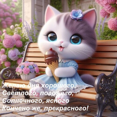 Открытка Желаю дня хорошего, Светлого, погожего, Солнечного, ясного Кончено же, прекрасного!