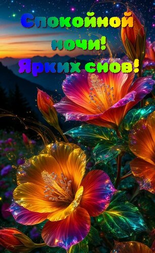 Открытка Спокойной ночи! Ярких снов!