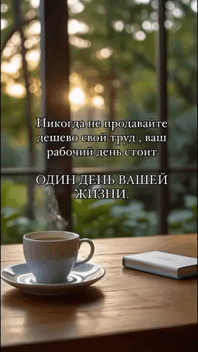 Анимированная открытка Никогда не продавайте дешево свой труд, ваш рабочий день стоит ОДИН ДЕНЬ ВАШЕЙ ЖИЗНИ.