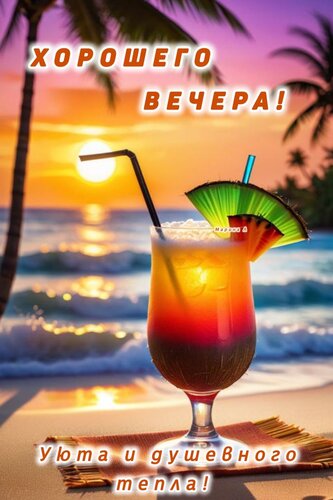 Открытка ХОРОШЕГО ВЕЧЕРА! УЮТА И ДУШЕВНОГО ТЕПЛА!