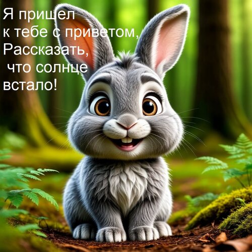 Открытка Я пришел к тебе с приветом, Рассказать, что солнце встало!