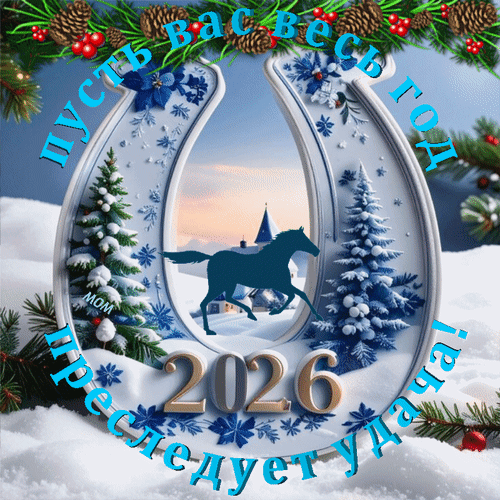 Анимированная открытка Пусть вас весь год преследует удача!