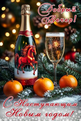 Открытка ДОБРЫЙ ВЕЧЕР! С НАСТУПАЮЩИМ НОВЫМ ГОДОМ!