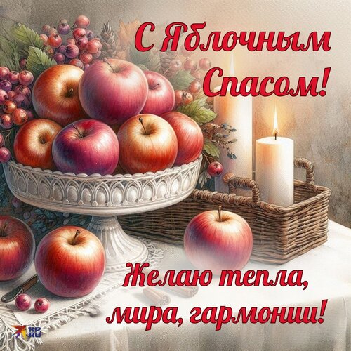 Открытка С яблочным спасом