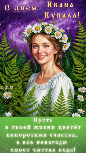 Открытка С днём Ивана Купала.