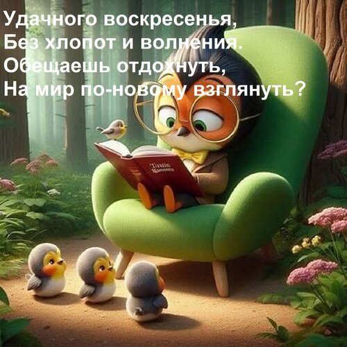 Открытка Удачного воскресенья, Без хлопот и волнения. Обещаешь отдохнуть, На мир по-новому взглянуть?