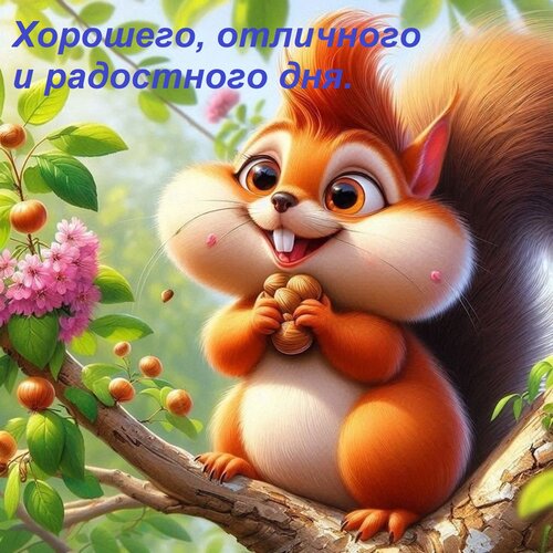 Открытка Хорошего, отличного и радостного дня.