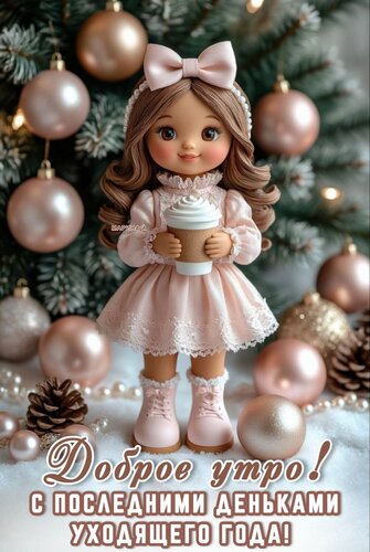 Открытка ДОБРОЕ УТРО! С ПОСЛЕДНИМИ ДЕНЬКАМИ УХОДЯЩЕГО ГОДА!