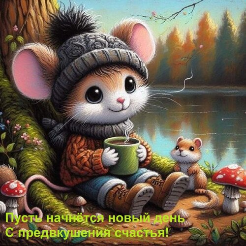 Открытка Пусть начнётся новый день С предвкушения счастья!