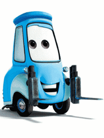 Анимированная открытка Машина персонажи Диснея автомобилей