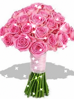 Анимированная открытка Букет розовых роз