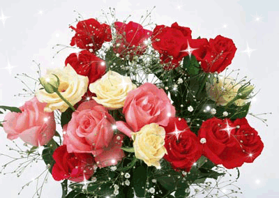 Гифки розы, красивые букеты цветов. Скачать можно здесь