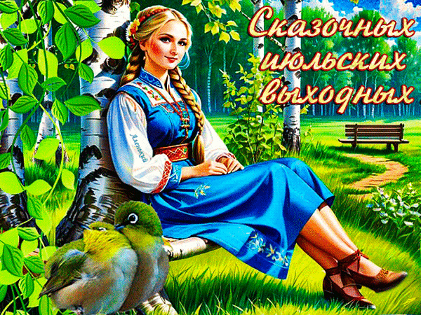 Анимированная открытка Сказочных июльских выходных!
