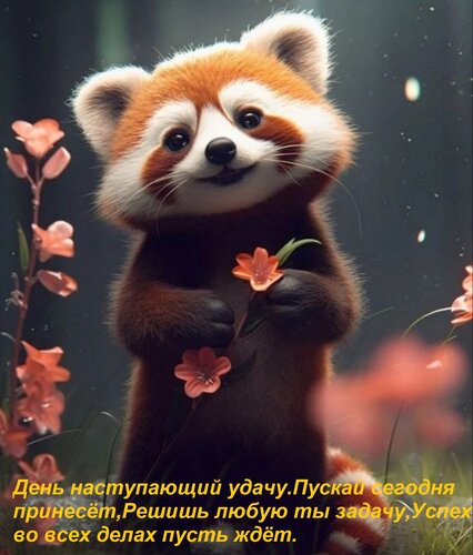Открытка День наступающий удачу Пускай сегодня принесёт, Решишь любую ты задачу, Успех во всех делах пусть жд