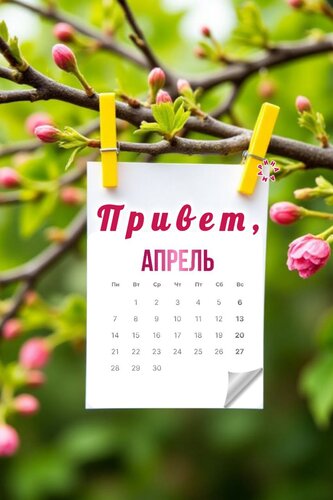 Открытка Привет, Апрель!