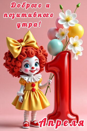 Открытка Доброго и позитивного утра! 1 Апреля