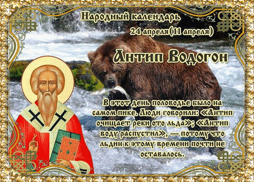 Анимированная открытка Антип Водогон